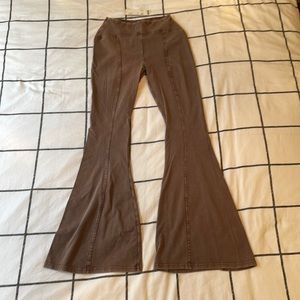 Urban Outfitters Aria Seamed Flare Pant in Brown, Size S